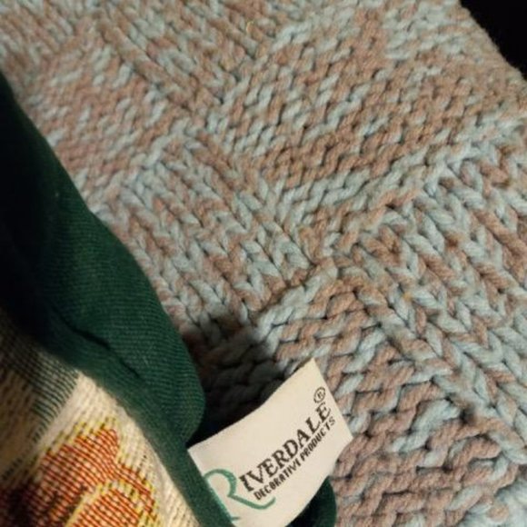 Tapestry Pansy Design Decorative Accent Pillow - Riverdale Decorative Products - Picture 3 of 3